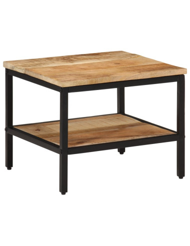 Tavolino da Salotto 45x45x35 cm Legno Massello di Mango Grezzo