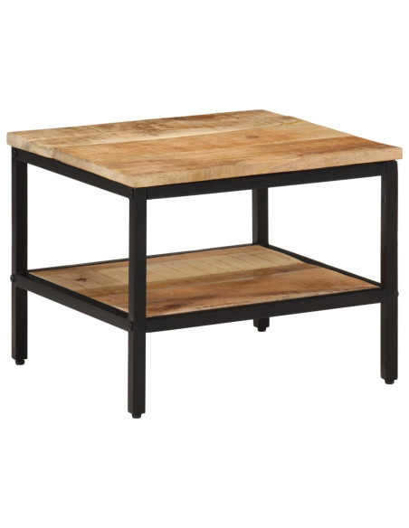 Tavolino da Salotto 45x45x35 cm Legno Massello di Mango Grezzo