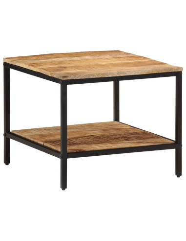 Tavolino da Salotto 55x55x45 cm Legno Massello di Mango Grezzo