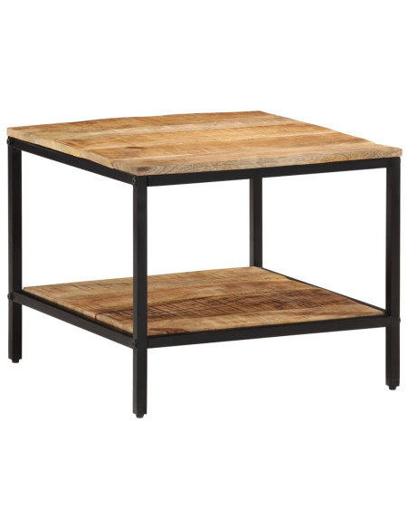 Tavolino da Salotto 55x55x45 cm Legno Massello di Mango Grezzo