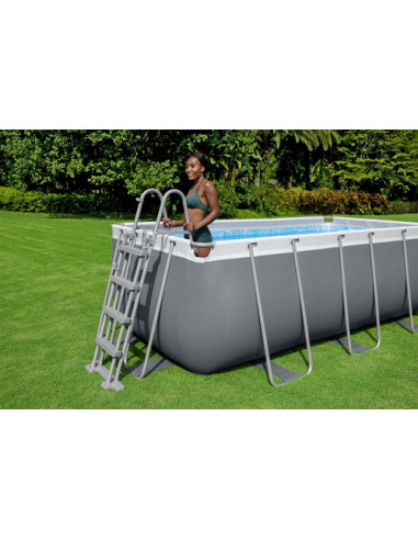 Bestway Power Steel 56456 piscina fuori terra Piscina con bordi Piscina rettangolare 8124 L Blu, Grigio