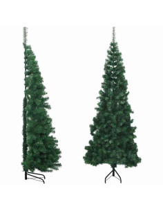 Albero di Natale Artificiale ad Angolo con Supporto Verde 210 cm PVC