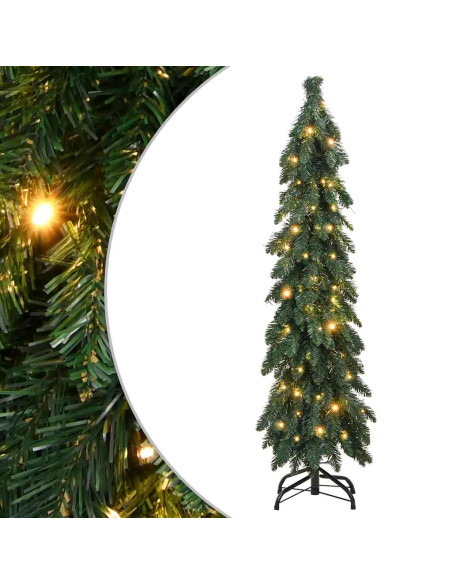 Albero di Natale Artificiale Preilluminato con 60 LED 120 cm