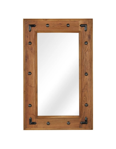 Specchio in Legno Massello di Acacia 50x80 cm