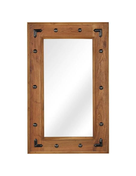 Specchio in Legno Massello di Acacia 50x80 cm