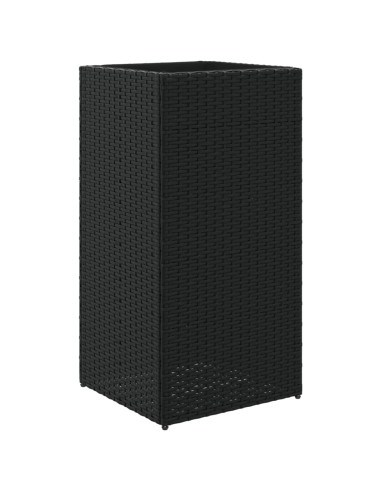 Fioriera da Giardino Nera 40x40x80 cm in Polyrattan
