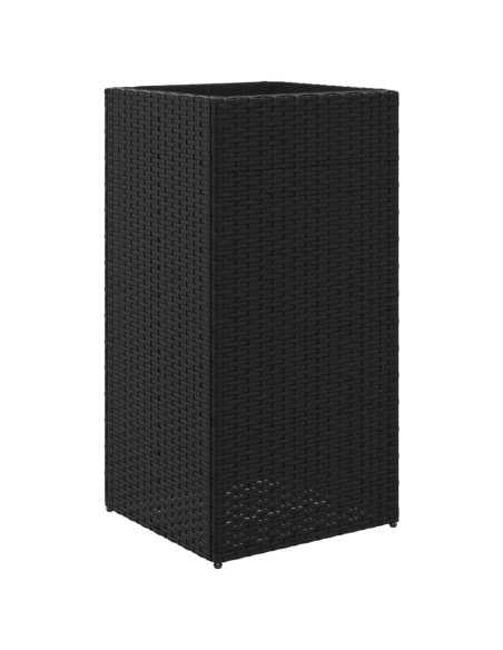 Fioriera da Giardino Nera 40x40x80 cm in Polyrattan