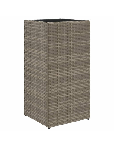 Fioriera da Giardino Grigia 30x30x60 cm in Polyrattan
