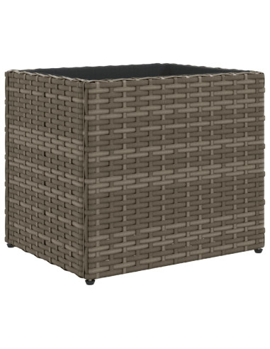 Fioriera da Giardino Grigia 36x30x32 cm in Polyrattan