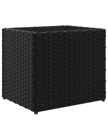 Fioriera da Giardino Nera 36x30x32 cm in Polyrattan