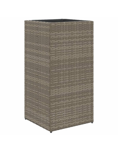 Fioriera da Giardino Grigia 40x40x80 cm in Polyrattan