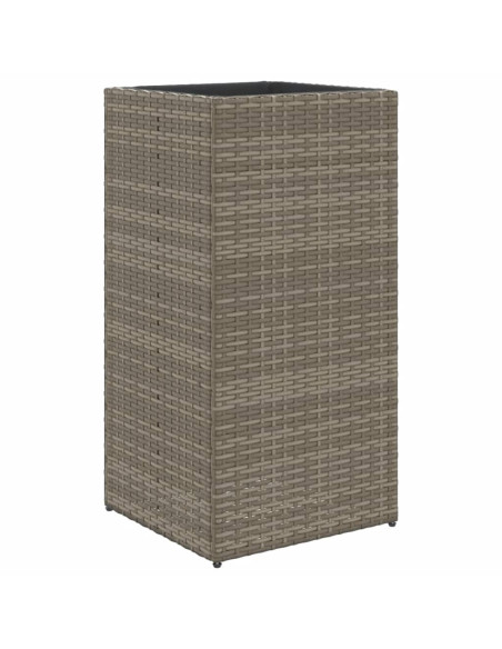 Fioriera da Giardino Grigia 40x40x80 cm in Polyrattan