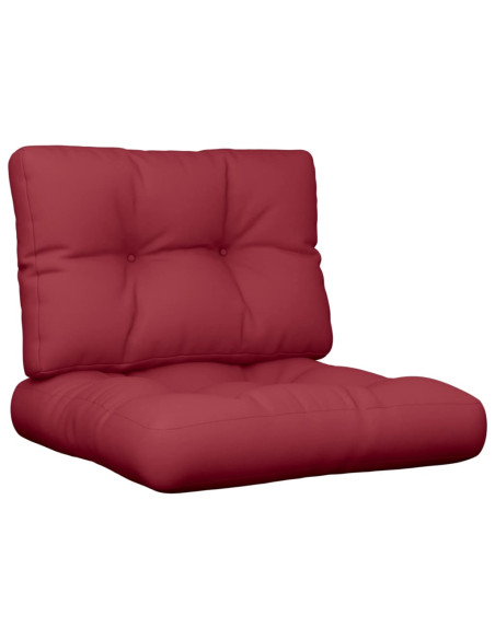 Cuscini per Pallet 2 pz Rosso Vino in Tessuto
