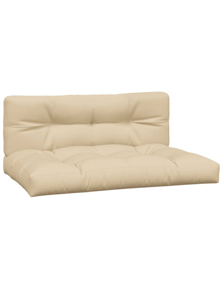 Cuscini per Pallet 2 pz Beige in Tessuto