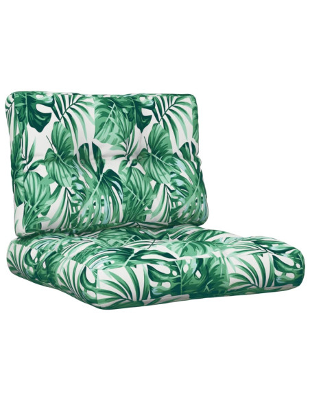 Cuscini per Pallet 2 pz Motivo a Foglie Tessuto