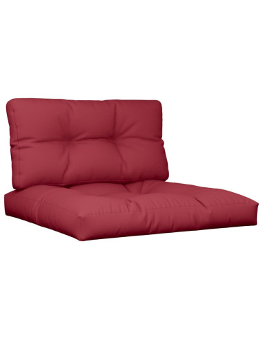 Cuscini per Pallet 2 pz Rosso Vino in Tessuto