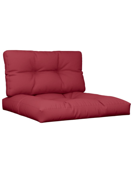 Cuscini per Pallet 2 pz Rosso Vino in Tessuto