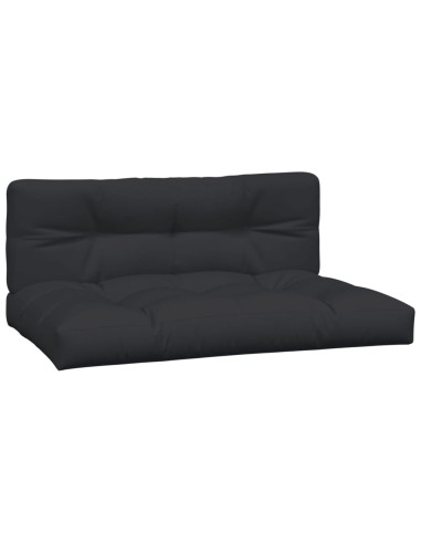 Cuscini per Pallet 2 pz Neri in Tessuto