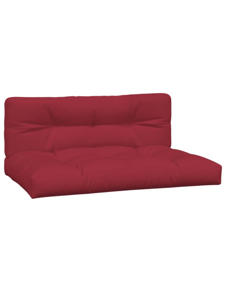 Cuscini per Pallet 2 pz Rosso Vino in Tessuto