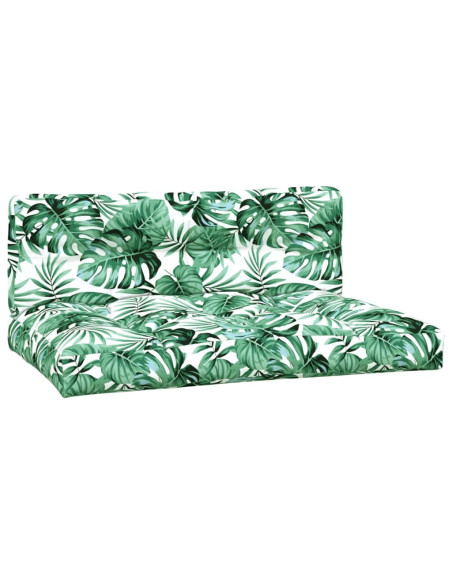 Cuscini per Pallet 2 pz Motivo a Foglie Tessuto