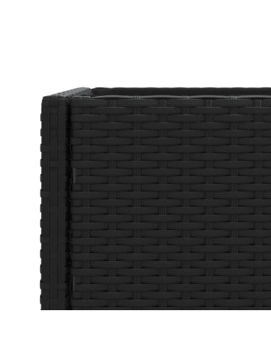 Fioriere da Giardino con Ripiani 2pz Nere 70x28x70cm Polyrattan