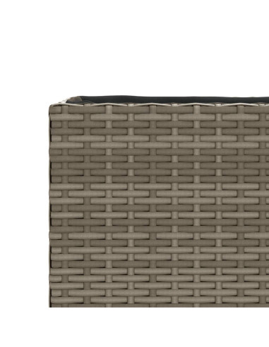 Fioriere da Giardino Ruote 2pz Grigie 107x32x38 cm Polyrattan
