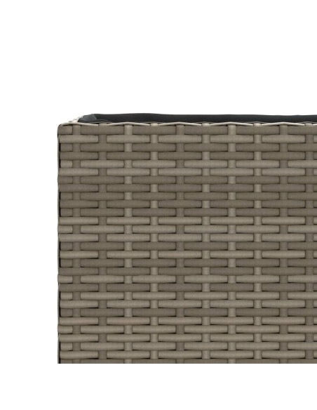 Fioriere da Giardino con 2 Vasi Grigie 90x20x40cm in Polyrattan
