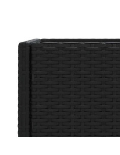 Fioriere da Giardino con Ripiani 2pz Nere 90x40x75cm Polyrattan