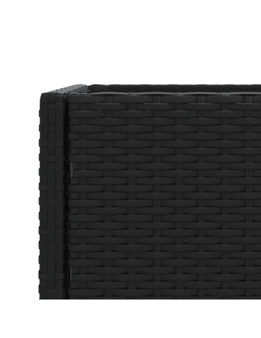 Fioriere da Giardino con Ripiani 2pz Nere 90x40x75cm Polyrattan
