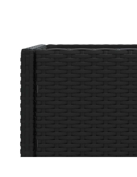 Fioriere da Giardino con Ripiani 2pz Nere 90x40x75cm Polyrattan