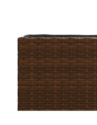 Fioriere da Giardino 2 pz Marrone 36x30x32 cm in Polyrattan
