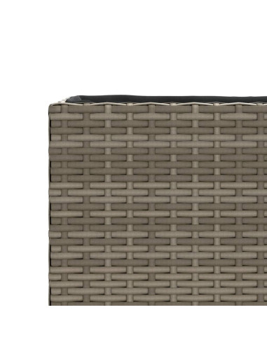 Fioriere da Giardino con 3 Vasi Grigie 105x30x32 cm Polyrattan