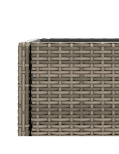 Fioriere Giardino con Ripiani 2pz Grigie 90x40x75cm Polyrattan