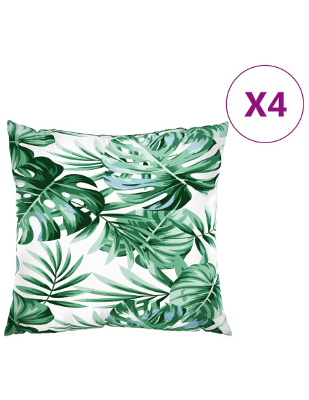 Cuscini per Divano 4 pz Motivo a Foglie 50x50 cm in Tessuto
