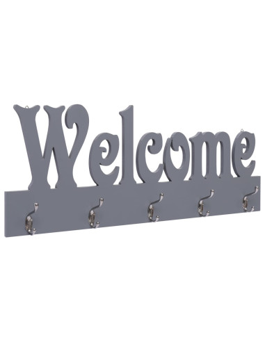 Appendiabiti a Muro WELCOME Grigio 74x29,5 cm