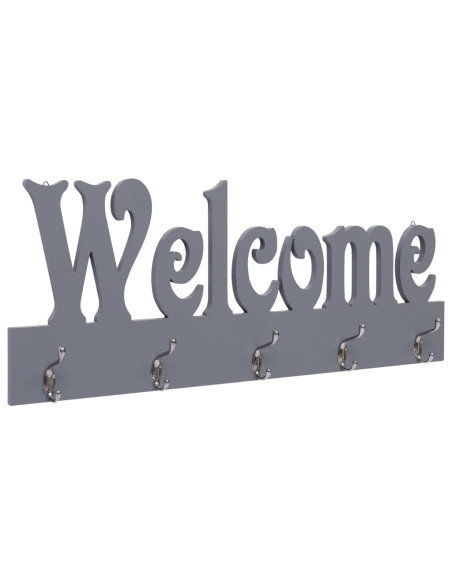 Appendiabiti a Muro WELCOME Grigio 74x29,5 cm
