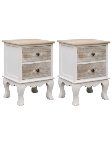 Comodini 2 pz 35x30x50 cm in Legno di Paulownia