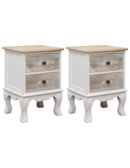 Comodini 2 pz 35x30x50 cm in Legno di Paulownia