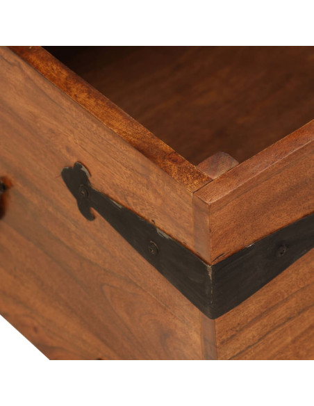 Tavolino da Salotto in Legno Acacia Finitura Ambra 110x55x35 cm