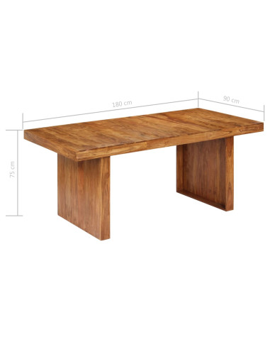 Tavolo da Pranzo 180x90x75 cm in Legno Massello di Acacia