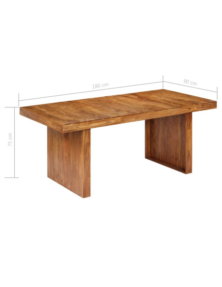 Tavolo da Pranzo 180x90x75 cm in Legno Massello di Acacia