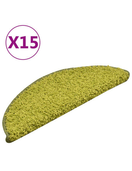 Tappetini per Scale 15 pz Verdi 56x17x3 cm