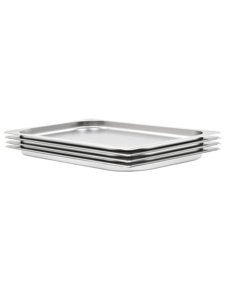 Contenitori Gastronorm 4 pz GN 1/1 20 mm in Acciaio Inox