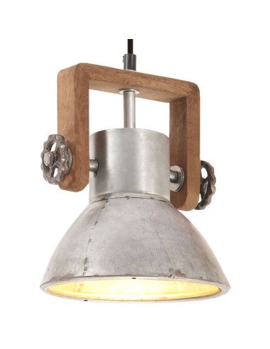 Lampada a Sospensione Industriale 25 W Argento Rotonda 19cm E27