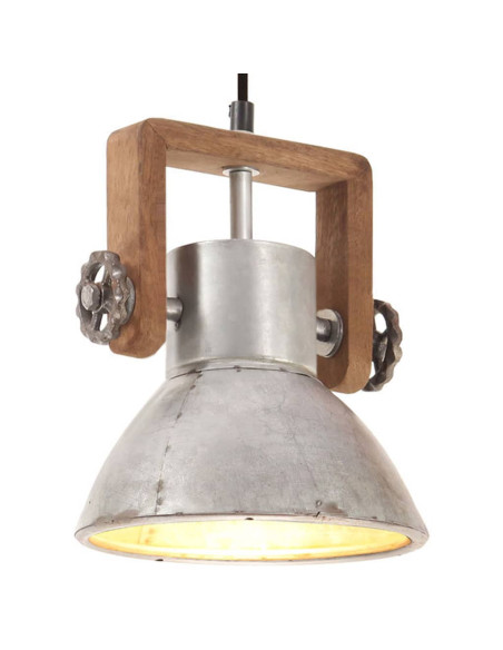 Lampada a Sospensione Industriale 25 W Argento Rotonda 19cm E27