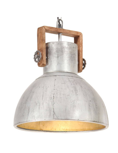 Lampada a Sospensione Industriale 25 W Argento Rotonda 40cm E27