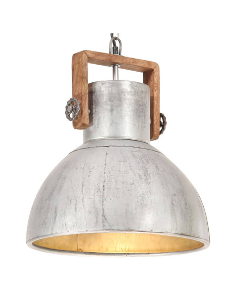 Lampada a Sospensione Industriale 25 W Argento Rotonda 40cm E27