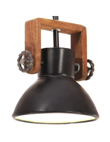 Lampada a Sospensione Industriale 25 W Nera Rotonda 19 cm E27