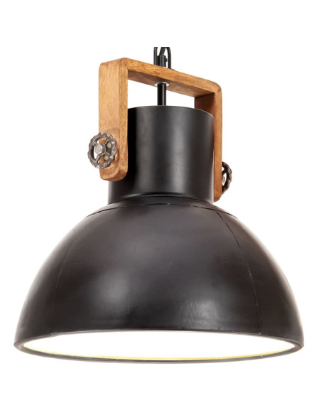 Lampada a Sospensione Industriale 25 W Nera Rotonda 30 cm E27