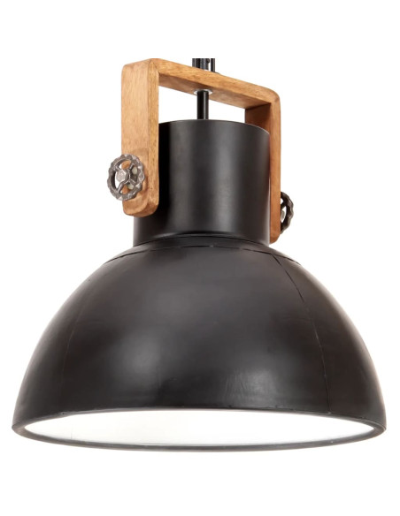 Lampada a Sospensione Industriale 25 W Nera Rotonda 40 cm E27